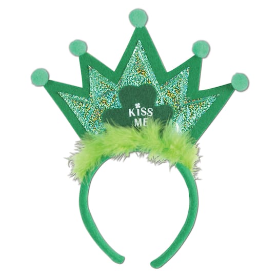 Beistle Adult Green Shamrock Tiara Headbands, 2ct.